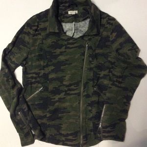 Silence & Noise Camo full zip sweatshirt jacket